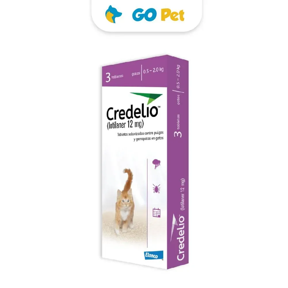 Credelio Gato 12 Mg 0.5-2Kg x 3 Tabletas Antipulgas para Gatos