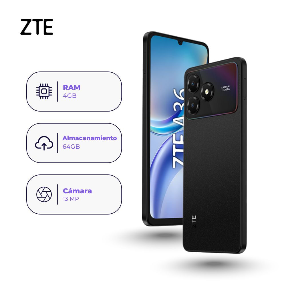 ZTE Blade A36 64GB 4GB Ram Negro