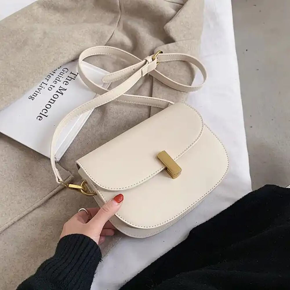 CARTERA NEW ADRI DISEÑO CLÁSICO Y MODERNO BLANCO HUESO