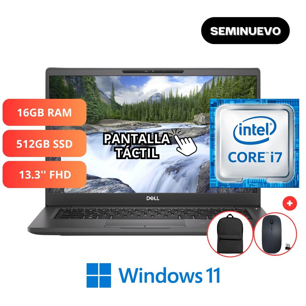 Dell Latitude 7300 I7 16gb 512ssd 13.3 Táctil Win11 -Seminuevo -  Mochila y Mouse