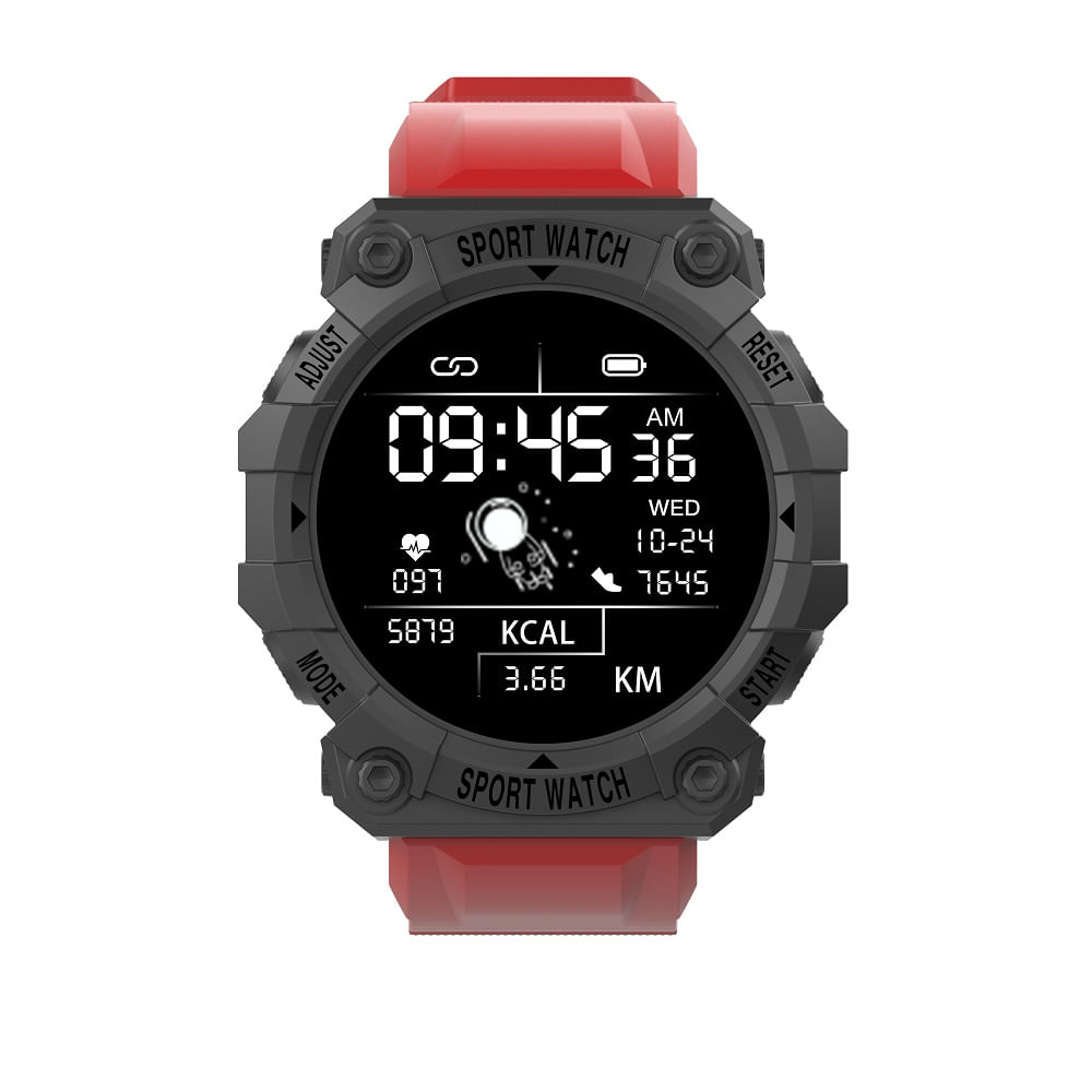 Reloj Smartwatch Deportivo Fd68 Android iPhone Color Rojo