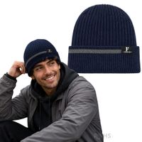 Gorro Tejido Poliéster Con Raya Decorativa Para Invierno
