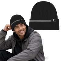 Gorro Tejido Poliéster Con Raya Decorativa Invierno