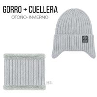Gorro + Cuellera Poliéster Afelpada Para Invierno