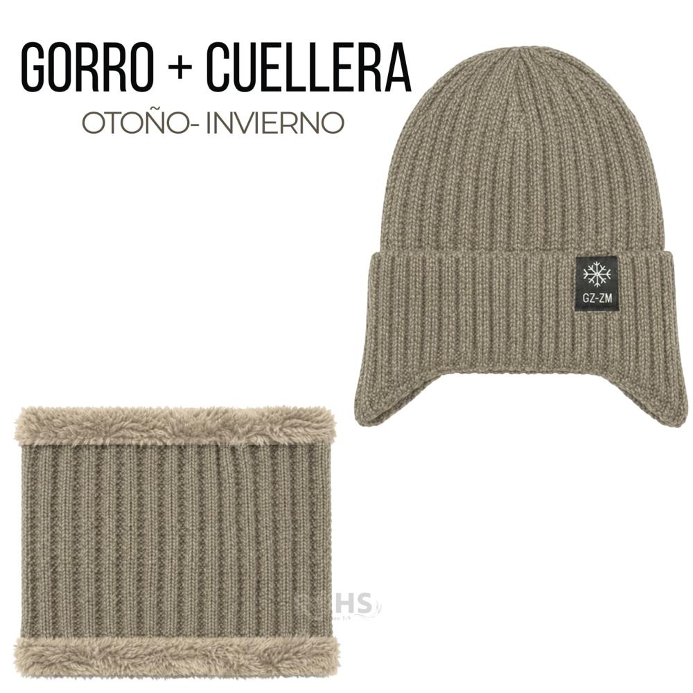 Gorro Con Cuellera Poliéster Afelpada Invierno Color Café