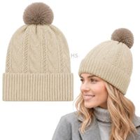 Gorro Invernal Poliéster Con Pompón Texturizado