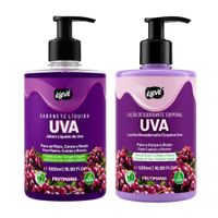 Pack Jabón Líquido Y Loción Desodorante Corporal Uva 500 ml - ELEVE