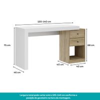 Mueble de Escritorio Gamer Carsa Blanco-Noce
