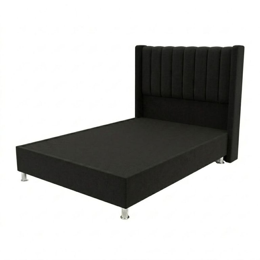 Cama Box Tarima 1.5 plazas Atlas Apanelada con Cabecera Alta