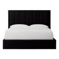 Cama Tapizada LeMueble Líneas 1.5 Plz Negro