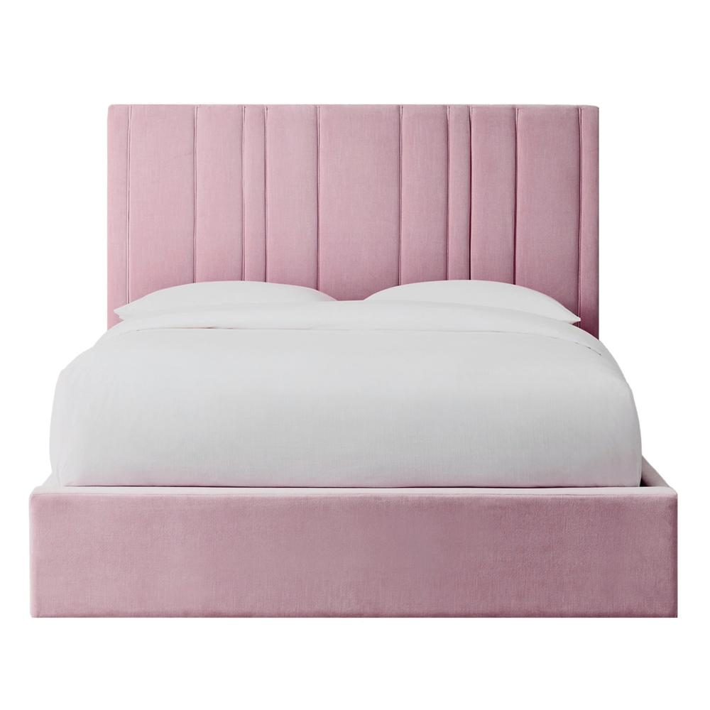 Cama Tapizada Líneas LeMueble 1.5 Plz Rosa