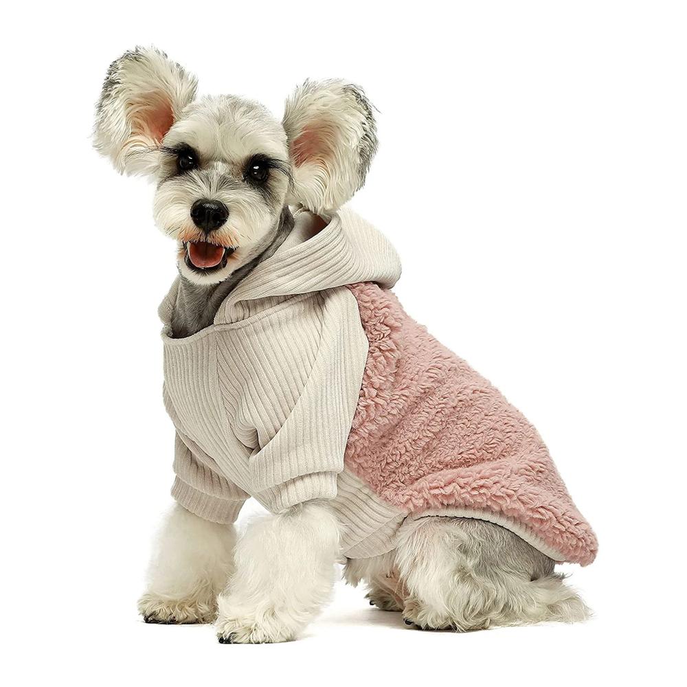 POLERA HOODIE PARA PERRO CREMA ROSA POLAR ROPA ABRIGADORA MASCOTAS PERRO GATO - TALLA XXL