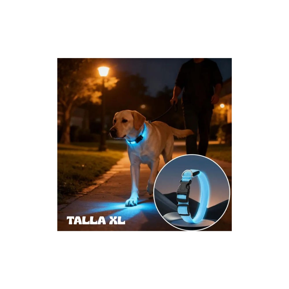 Correa LED Recargable USB para Mascotas
