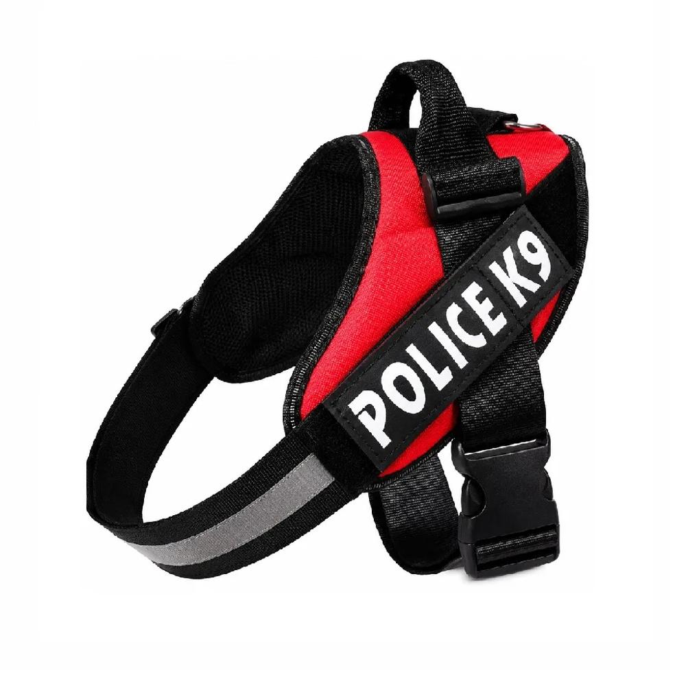 Pechera Arnés Anti Tirones Police K9 Para Perros Color Rojo Talla L