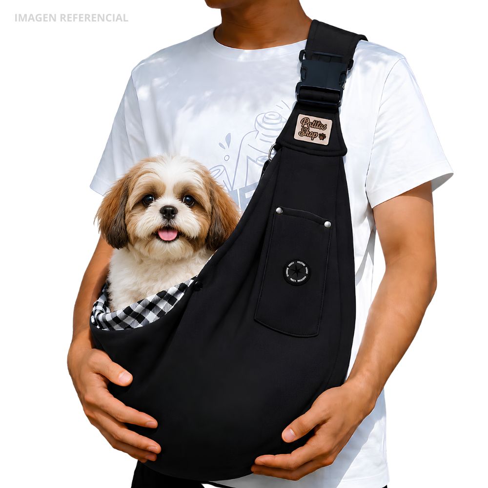 BOLSO Regulable Transportador para Mascotas Pequeñas y Medianas NEGRO
