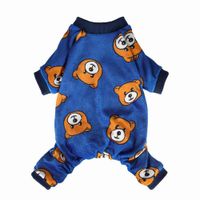 ENTERIZO PARA PERRO GATO DISEÑO OSITOS AZUL TELA PLUSH ROPA ABRIGADORA PERRO GATO - TALLA M
