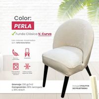 Funda vintage curva de terciopelo 8 unidades - Perla