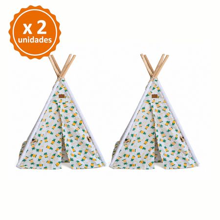 Pack x2 Cama Teepee Para Mascotas Pequeñas Perros Y Gatos Piñas