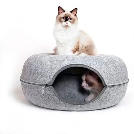 Cama para Gato Tipo Túnel Desarmable Gris  11GR12