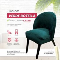 Funda vintage curva de terciopelo 4 unidades - Verde botella