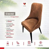 Funda de silla vintage en terciopelo grueso 6 unidades - Cocoa