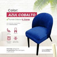 Funda vintage curva de terciopelo 6 unidades - Azul cobalto