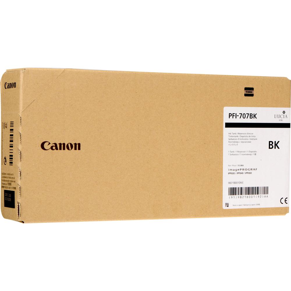 Canon PFI-707BK Cartucho de Tinta Negra (700 mL) para impresoras imagePROGRAF iPF830, iPF8