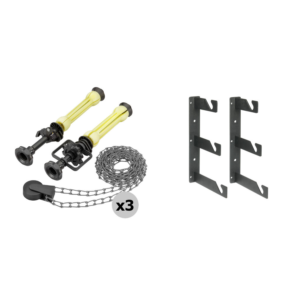 Impact Varidrive Kit con Cadenas Metálicas Grises y Soporte Triple para Fondos