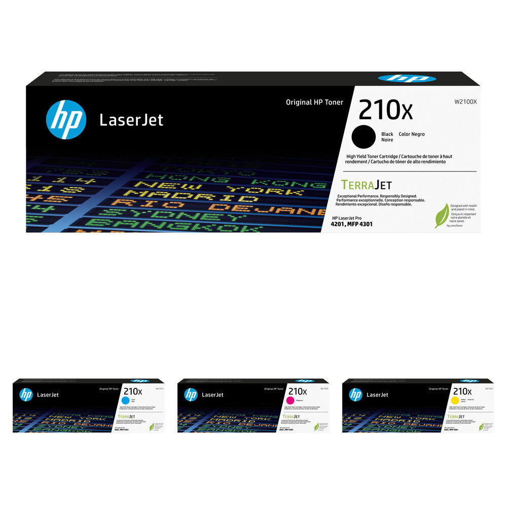 HP Kit de Cartuchos de Tóner Láser 210X de Alto Rendimiento 4 Colores
