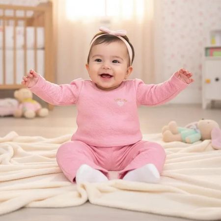 Pack 2 Conjunto Buzo de bebe 100 algodón Jacquard - Niña 8