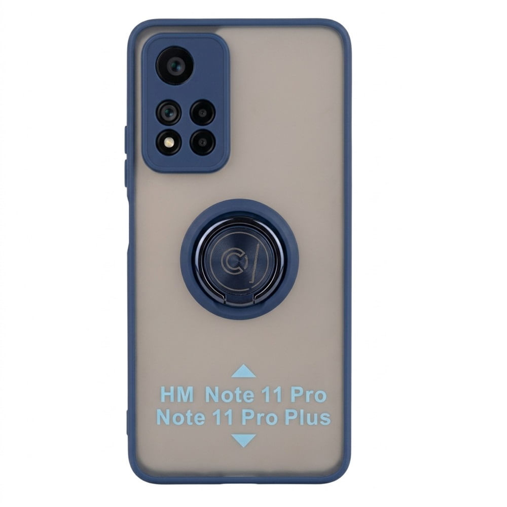Case ahumado con soporte magnetico para Xiaomi HM Note 11 Pro - Azul