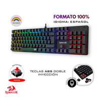 TECLADO REDRAGON SINDRI K671 CABLEADO ESPAÑOL - RED SWITCH