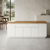 Aparador Kabane 5 Puertas Blanco y Marrón | Masiva Home