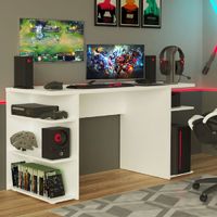 Mueble Escritorio Gamer Moderno 136cm - Blanco