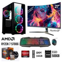 Computadora Pc Ryzen 7 5700G   Ram16GB   Disco Solido SSD 500GB   Monitor 27 FHD