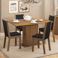 Juego de Comedor Talita con 4 Sillas Marrón - Negro