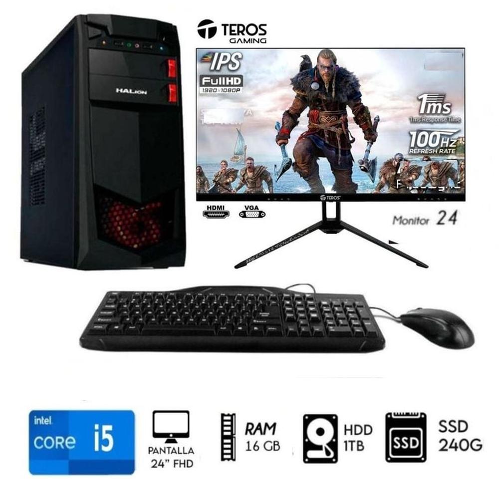 Computadora Pc Intel Core I5 3.2 Ghz Monitor 24 Ram 16GB Disco 1TB  SSD 240GB.