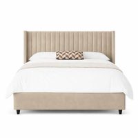 Cama Tapizada Panel LeMueble 1.5 Plz Beige