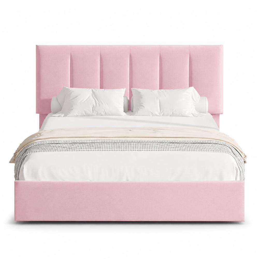 Cama Tapizada Listón Adda LeMueble Queen Rosa