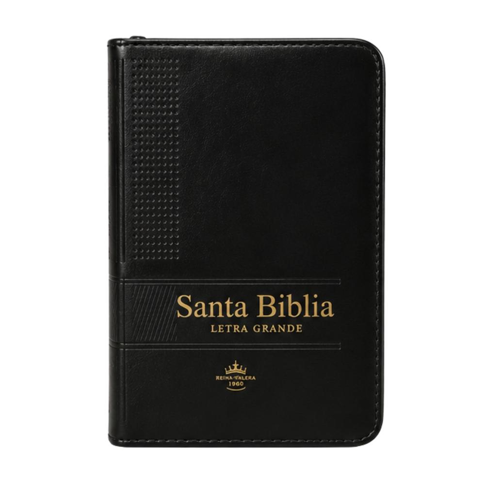 Biblia RVR1960 Compacta Tapa Negra Filo Dorado con Índice