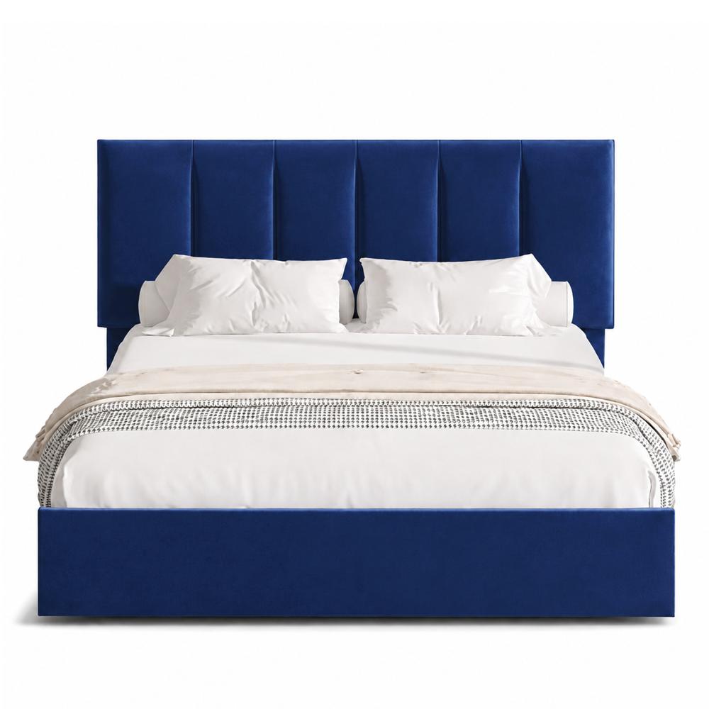 Cama Tapizada Listón Adda LeMueble 1.5 Plz Azul