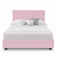 Cama Tapizada Listón Capri LeMueble 1.5 Plz Rosa