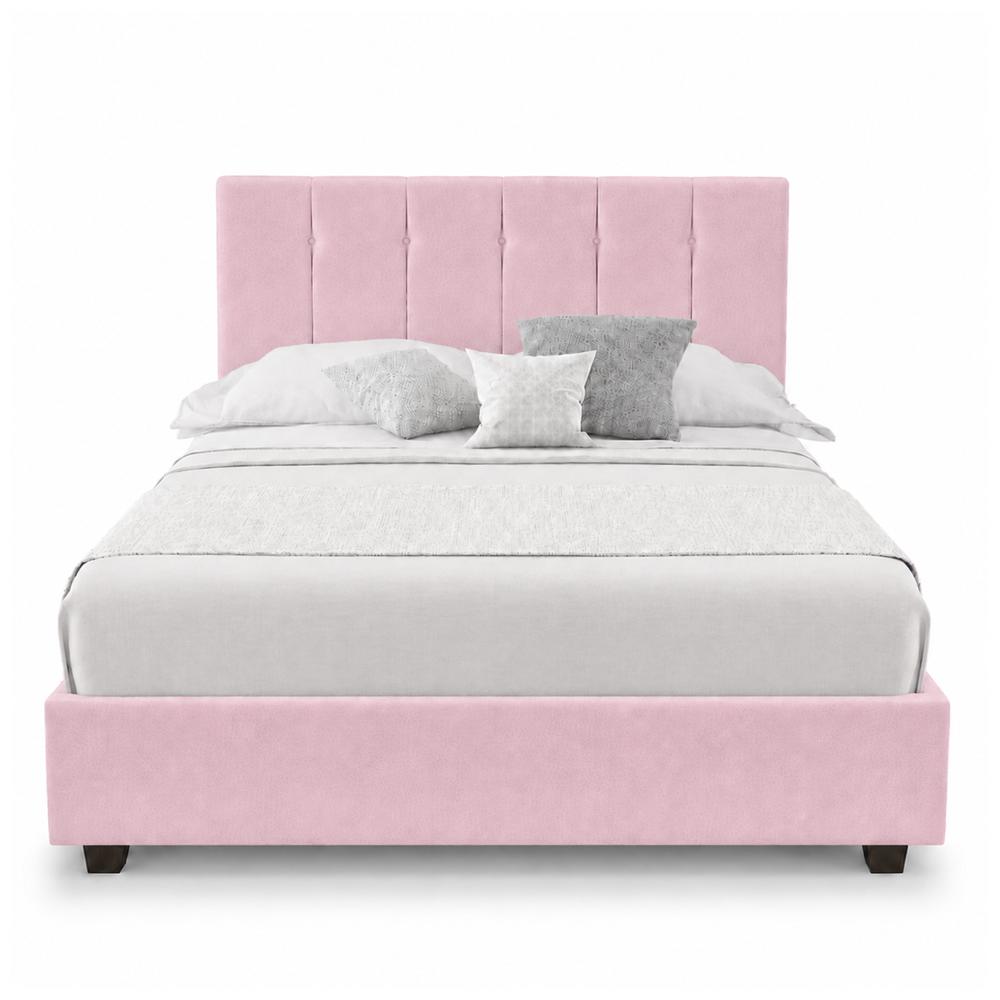 Cama Tapizada Listón Capri LeMueble 1.5 Plz Rosa