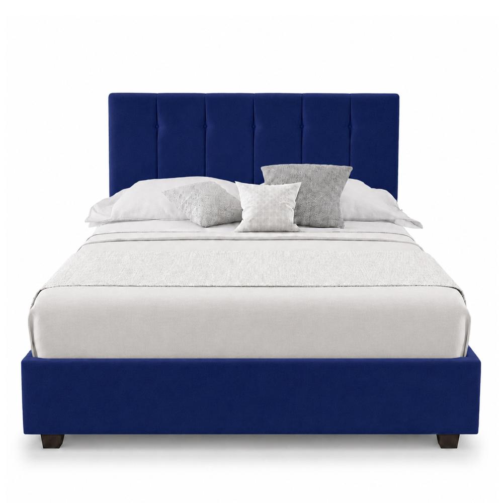 Cama Tapizada Listón Capri LeMueble 1.5 Plz Azul