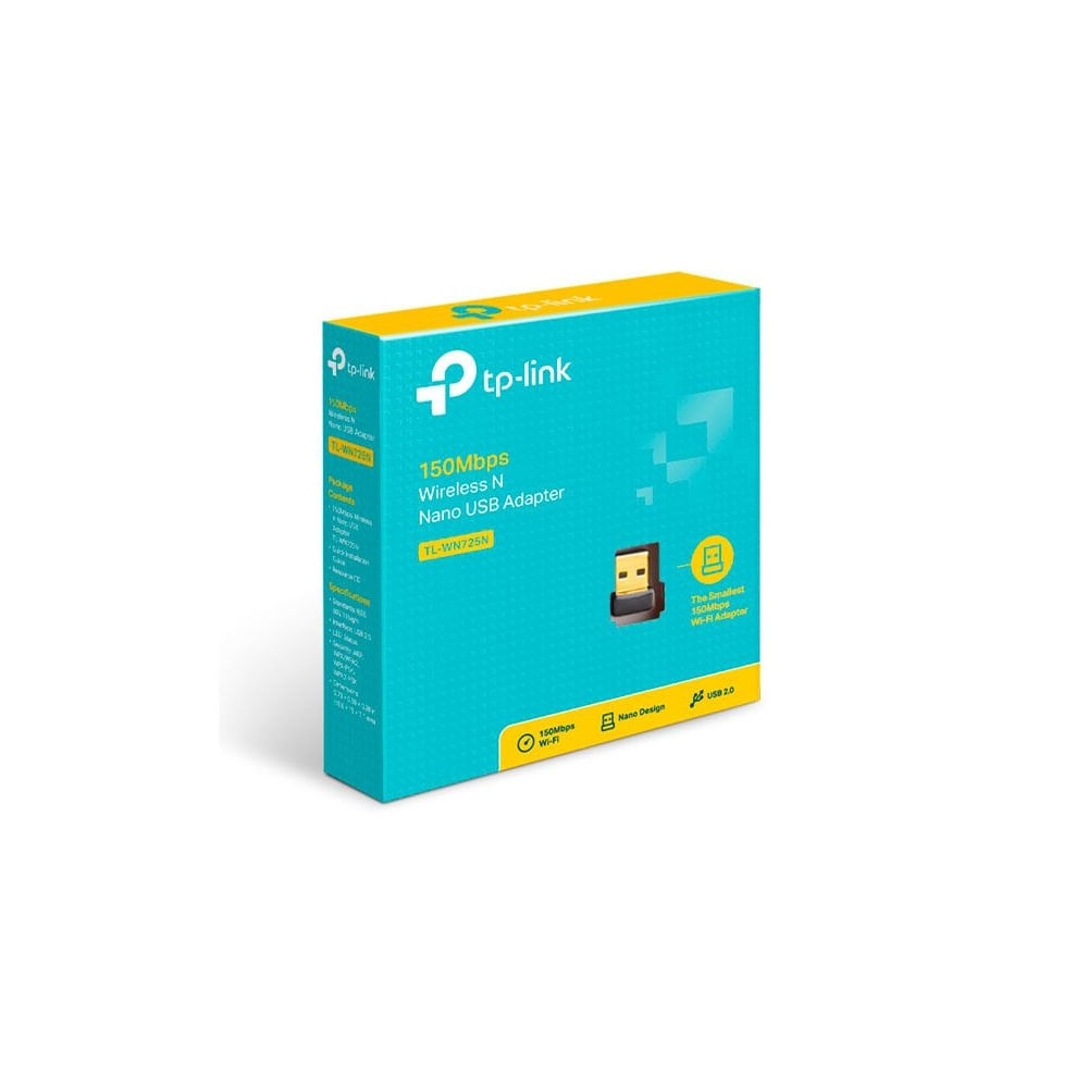 ADAPTADOR TP-LINK TL-WN725N NANO USB INALAMBRICO N DE 150BPS
