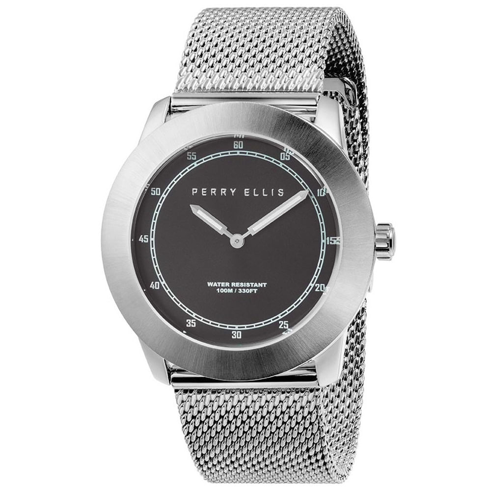 Reloj Perry Ellis New Slim Line 11002-04 Acero Inoxidable Dial Gris Oscuro