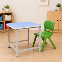 Combo Mesa Infantil 60x50x60 y Silla Kinder Verde de Polipropileno Copemo