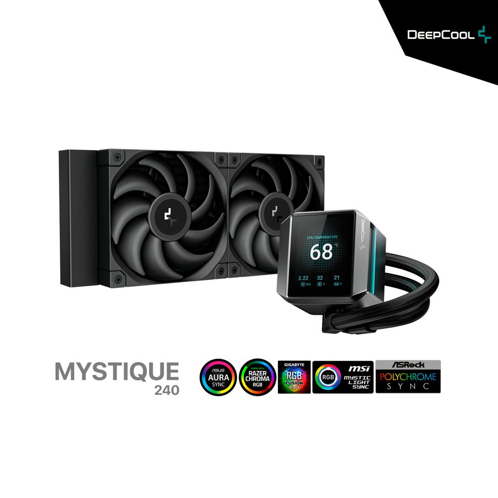 SISTEMA DE ENFRIAMIENTO LIQUIDO DEEPCOOL MYSTIQUE 240 CON PANTALLA BLACK