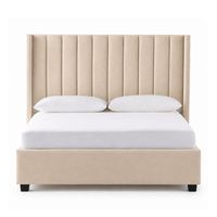 Cama Tapizada Listón LeMueble Beige 2 plazas
