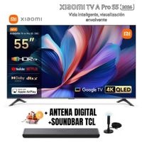 Televisor Smart TV XIAOMI A PRO 55'' QLED UHD 4K L55MB-APPH GoogleTV 2026 - Ant - Soundbar TCL